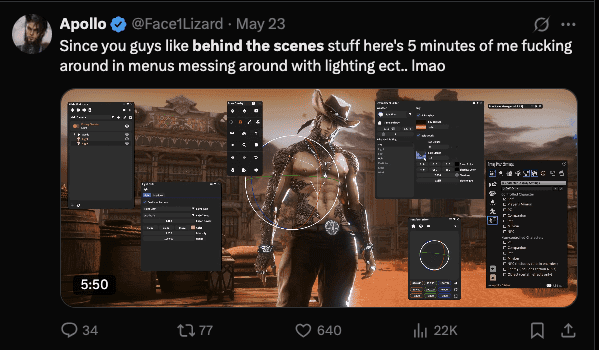 Apollo behind hte scenes on X