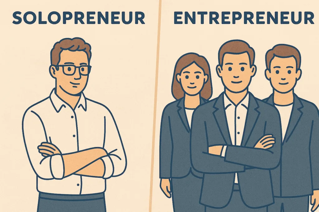 solopreneur vs entrepreneur illustrated