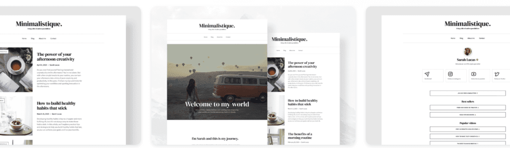 Minimalistique blog template