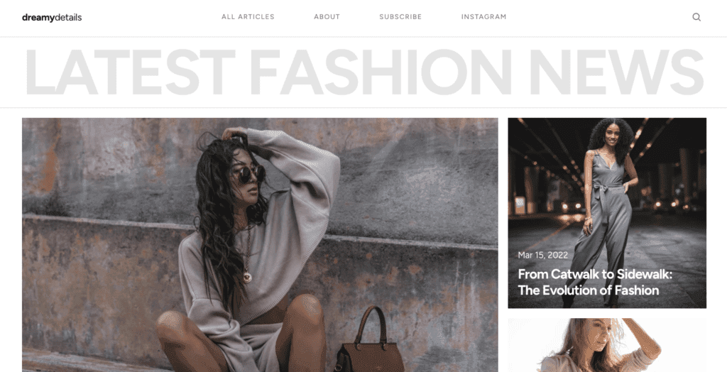 DreamyDetail blog template