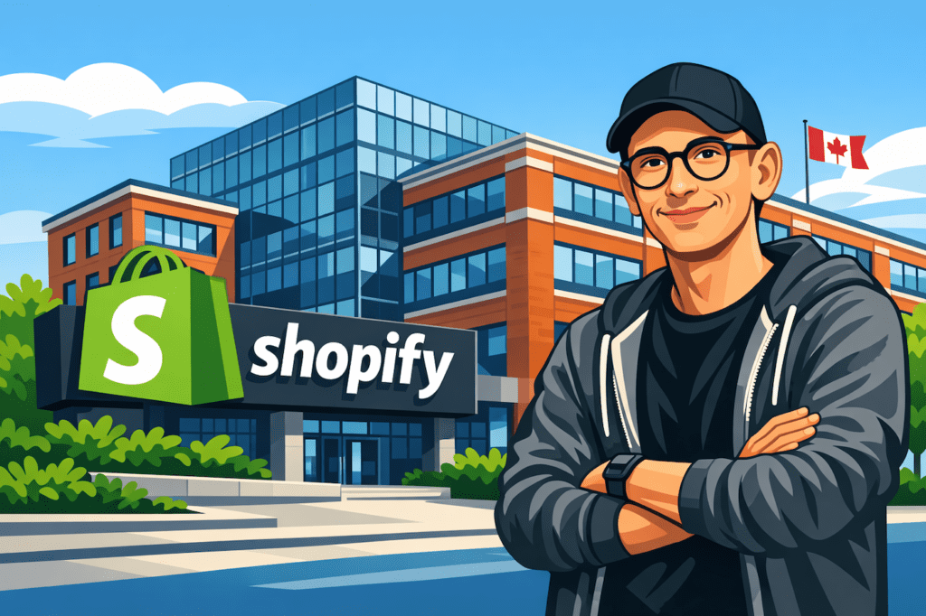 Tobi outside of Shopifys headquarters