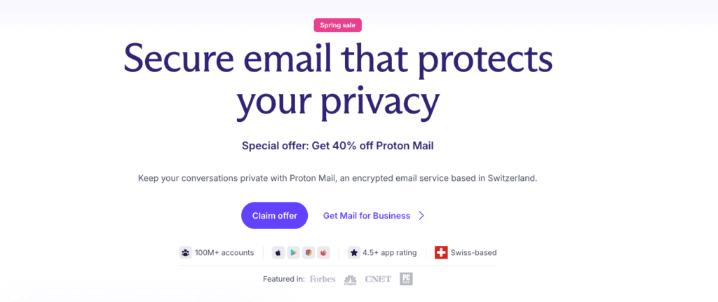 The first version of Protonmail