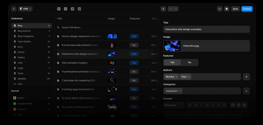 Framer CMS