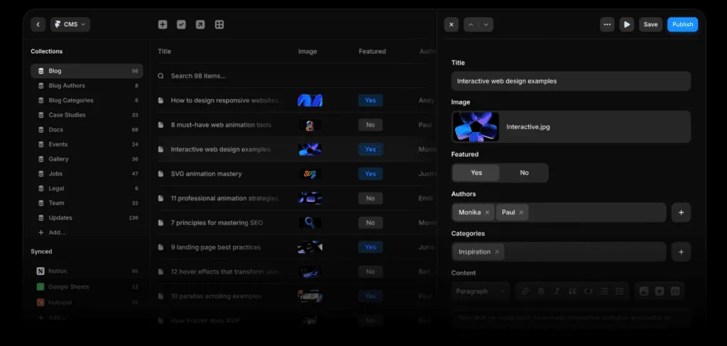 Framer CMS