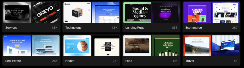 framer template categories