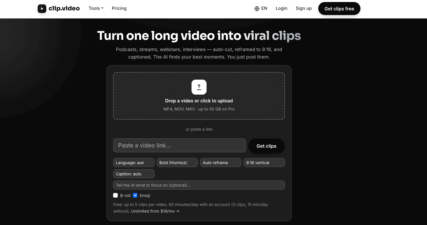 Clip.video Review: The  AI Tool That Turns One Video into 30+ Clips