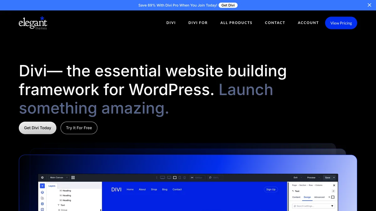 Divi by Elegant Themes — lifetime-deal Elementor alternative