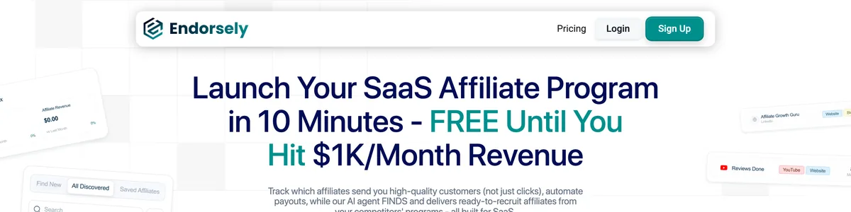 Endorsely Review for Free SaaS Affiliate Tracking