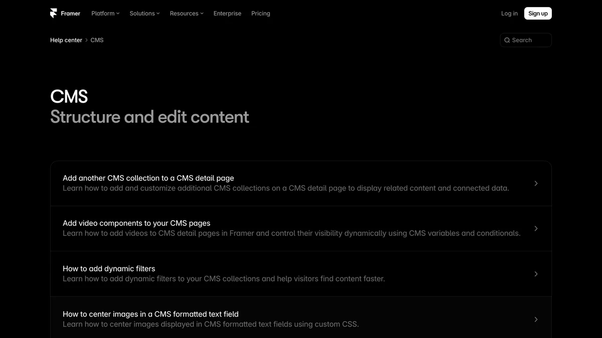 Framer screenshot — The Seven Day-One CMS Fields You Need Before Your First Post