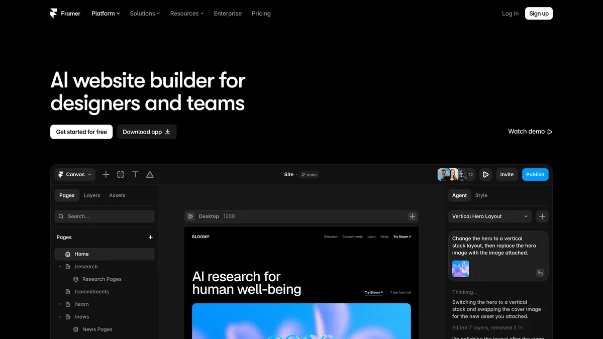 Framer screenshot — Mapping Out Your Sitemap and Page Structure