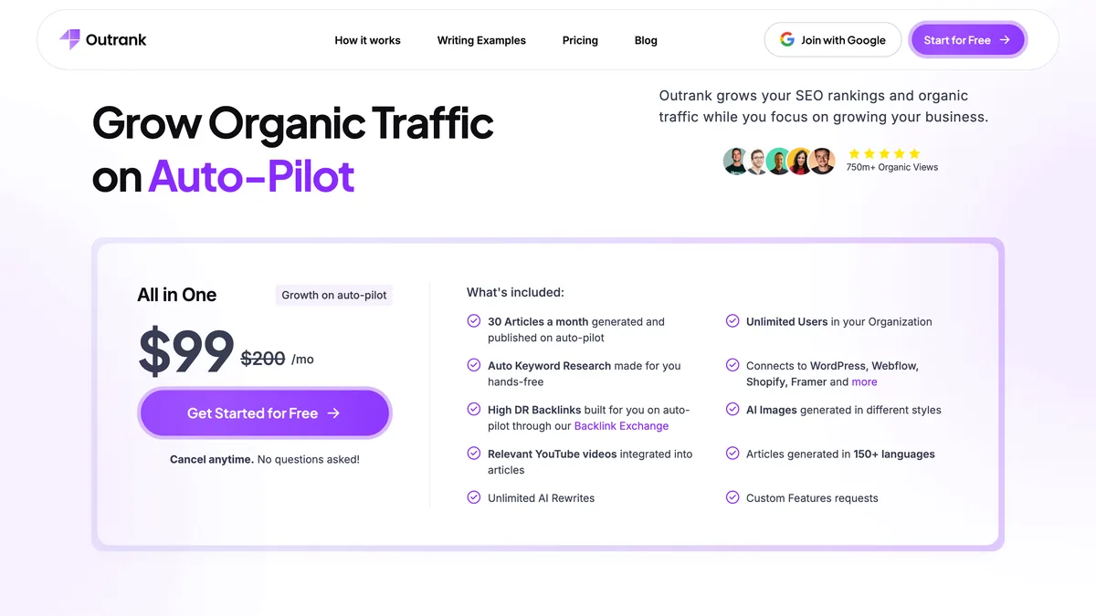 Outrank pricing plans