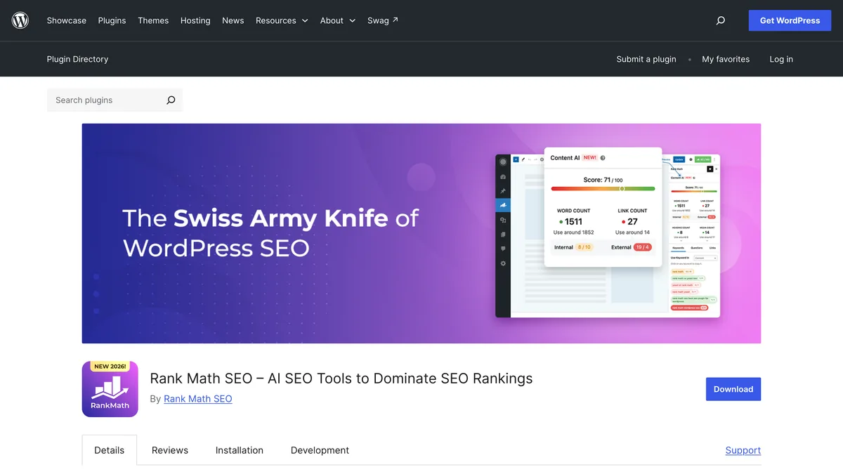 Rank Math screenshot — SEO and Visibility: Rank Math's Free Core Covers Nearly Everything