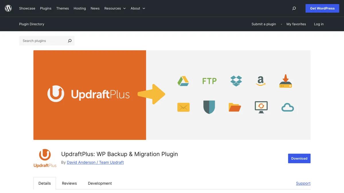 UpdraftPlus on wordpress.org — the backup plugin worth paying for